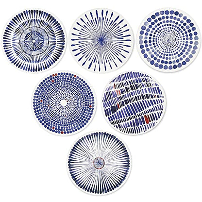AD Set of 6 Coasters for Drinks Absorbing Round Ceramic Stone Coaster with Cork Base,Tabletop Protection Mat for Mugs and Cups,Office,Kitchen (Bloom Abstract) - style: Bloom Abstract