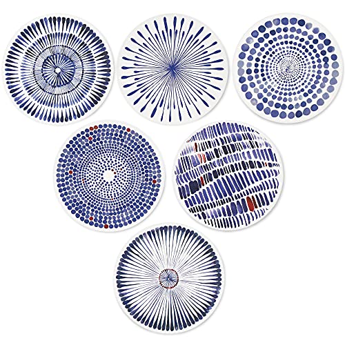 AD Set of 6 Coasters for Drinks Absorbing Round Ceramic Stone Coaster with Cork Base,Tabletop Protection Mat for Mugs and Cups,Office,Kitchen (Bloom Abstract) - style: Bloom Abstract