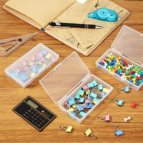SATINIOR 24 Packs Small Clear Plastic Beads Storage Containers Box with Hinged Lid for Storage of Small Items, Crafts, Jewelry, Hardware (4.8x2.44x0.9 Inches) - size: 4.8 x 2.44 x 0.9 in