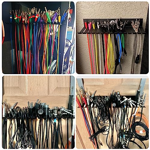 2 Pack 19 Slots Wall mountable Cable Hanger and Organizer,Cable Holder,Cable Organizer Studio Storage,Slots Width from 5.5 to 9.5mm for Cord Management Rack - color: 2 pcs 19 Slots Cable Hanger