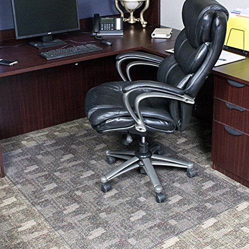 Dimex Office Chair Mat for Low‑Pile Carpet – 46" x 60" Clear Desk Floor Protector with Lip, Smooth Glide PVC - size: 46" x 60"