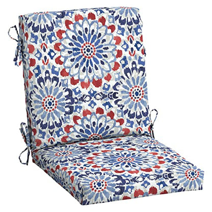 Arden Outdoor Midback Chair Cushion, 18 x 16.5, Clark Blue - color: Clark Blue