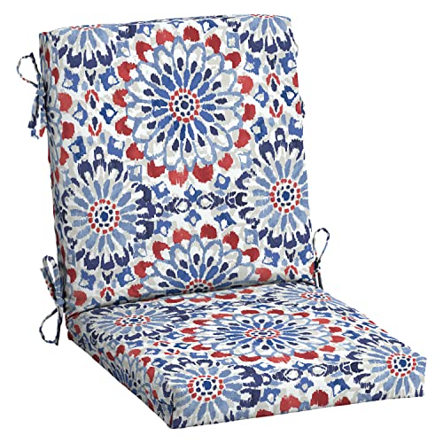 Arden Outdoor Midback Chair Cushion, 18 x 16.5, Clark Blue - color: Clark Blue