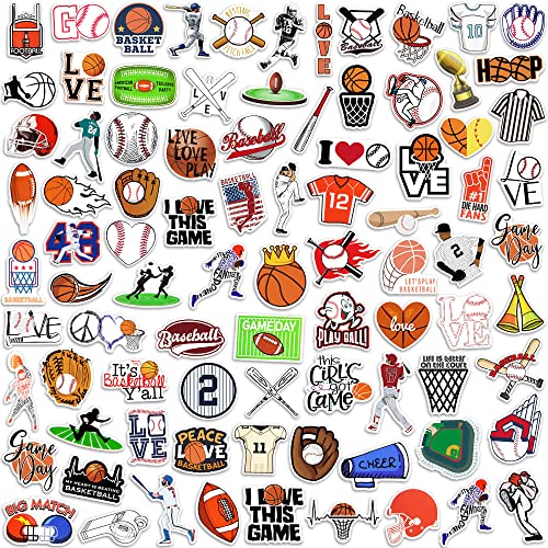 Basketball and Football Stickers for Kindle Kids Sports Stickers Water Bottles Scrapbook Book Waterproof(115 Pcs) - style: Cartoon