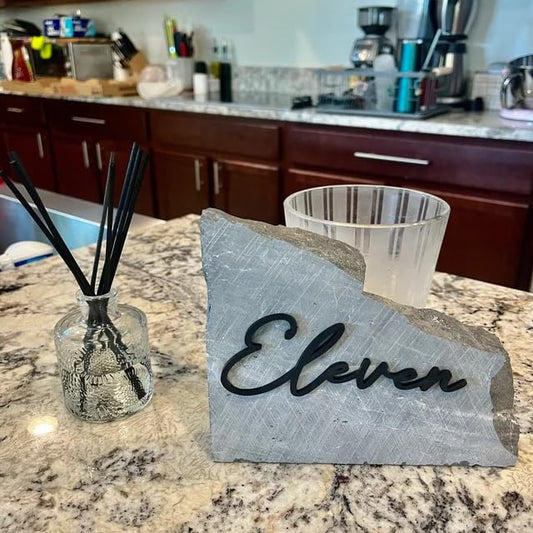Cursive Wedding Table Number SET, DIY thin modern Black or White acrylic cutouts with silicone glue included. Words only, no backing (One - Forty, Matte Black) - color: Matte Black, size: One - Forty