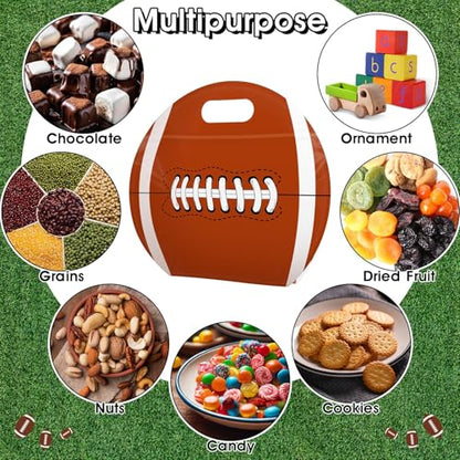 AKAIXI 24pcs 3.5Mil Thickened Football Snack Bags Reusable Sealed Bags | with Handle Stand-up Football Goodie Bags for Team Practice/Game Day Party Supplies, Gifts for Football Lovers Players Coache - color: Football