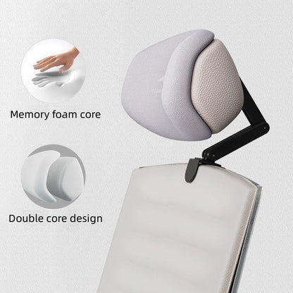 Upgraded Version Memory Foam Headrest Attachment for Office Chair, Attachable Chair Head Rest, Desk Chair Neck Support, Elastic Sponge Head Pillow Adjustable Height and Angle (Upgraded Version(Gray)) - color: Gray