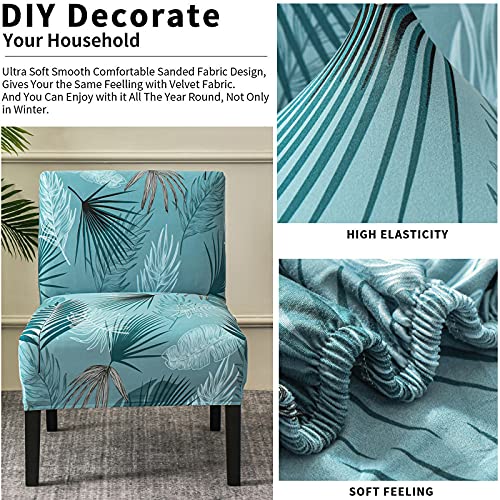 Eco-Ancheng Armless Chair Slipcover Removable Armless Accent Chairs Covers Washable Armless Slipper Chair Slipcover Printed Armless Chair Furniture Protector Covers for Living Dining Room Hotel - color: A20