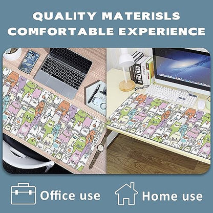 Extended Gaming Mouse Pad Colorful Cats Large Mousepad with Stitched Edges,Anti-Slip Rubber Base Keyboard Mouse Mat Desk Pad for Gaming Home Office 35.4 x 15.7 inches - color: Colorful Cats