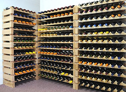 sfDisplay.com,LLC. Modular Wine Rack Beechwood 40-120 Bottle Capacity 10 Bottles Across up to 12 Rows Newest Improved Model (80 Bottles - 8 Rows) - size: 80 Bottles - 8 Rows