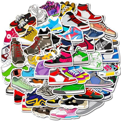 50 pcs Sneaker Stickers, Basketball Shoe Stickers for Skateboards, laptops, Guitar, Water Bottles, Bikes, Luggage