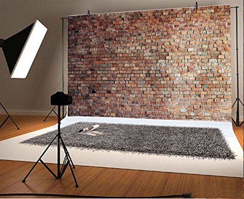 9x6ft Vintage Red Brick Wall Backdrop for Photoshoot Old Brickwall Backgrounds for Photography Newborn Baby Shower Adults Wedding Portrait Photography Backdrop Wallpaper Photo Booth Studio Props - size: 9x6ft