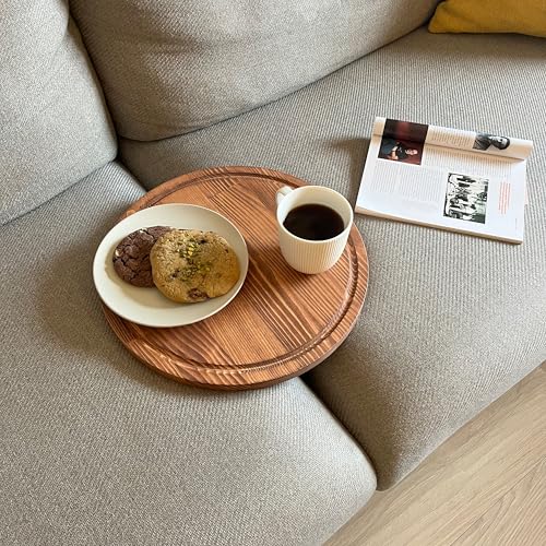 Sofa Tray – Wooden Foldable Sofa Tray Table for Seat Cushion, Perfect for Coffee & Remote Control, Solid Wood Sofa Tray Table, Solid Spruce Couch Table (Paris, Medium 14") - color: Paris, size: Medium 14"