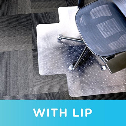 Dimex Office Chair Mat for Low‑Pile Carpet – 46" x 60" Clear Desk Floor Protector with Lip, Smooth Glide PVC - size: 46" x 60"