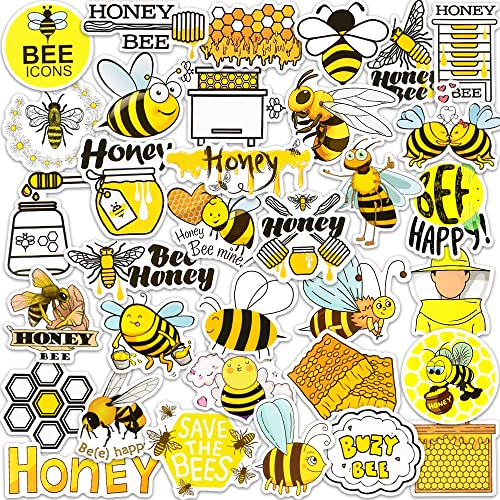 DETICKERS Cute Bee Party Favor Stickers for Kids 50 PCS Honey Bee Water Bottle Stickers Waterproof Vinyl Classroom Rewards Gifts for Kids - style: Bee