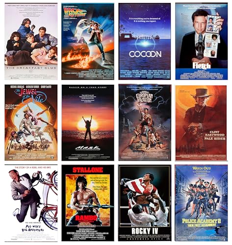 ArtDirect GalleryPack Wall Art – 12 Unframed 8x12 Movie Poster Prints from 1985, Collectible Décor for Home or Office - color: 1985 Movie Pack