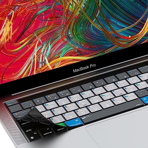 JCPal MacOS Shortcut Guide Keyboard Cover for 2020/2022 Apple MacBook Pro 13 inch and 2019 MacBook Pro 16 inch (US-Layout) - size: MacBook Pro 13” (20/22), MacBook Pro 16” (2019)