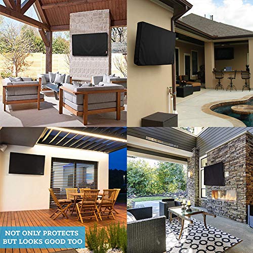 Outdoor TV Cover 55" - 58" - with Bottom Cover - 600D Water-Resistant and Dust-Resistant Material- Fits Your TV Better - size: 55''-58''