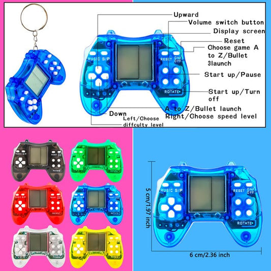18 Pack Mini Video Game Keychain Small Gamepads Keychains for Video Game Party Favors Birthday School Party Gifts (Color Style 1)