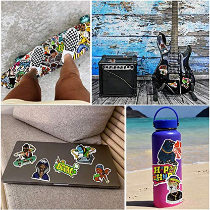 Hip Hop Stickers for Kindle Teens Cool Hip Hop Stickers for Water Bottles Scrapbook Laptop Book Waterproof(50 Pcs) - style: Hip Hop Stickers