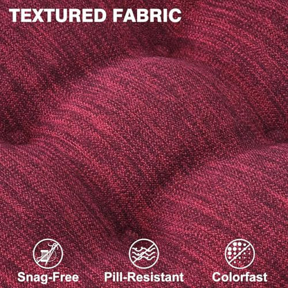 Shinnwa Kitchen Chair Cushions Set of 2, Dual-Layer Memory Foam Dining Chair Cushions, Patented Design Seat Pads with Ties, 16.5 x 16.5 x 3.5in, 2 Pack, Burgundy - color: Burgundy, size: 2 Count (Pack of 1)