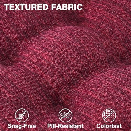 Shinnwa Kitchen Chair Cushions Set of 6, Dual-Layer Memory Foam Dining Chair Cushions, Patented Design Seat Pads with Ties, 16.5 x 16.5 x 3.5in, 6 Pack, Burgundy - color: Burgundy, size: 6 Count (Pack of 1)