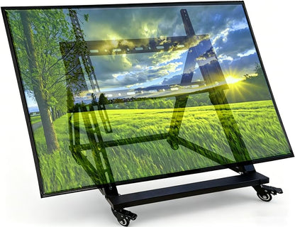 Low Height Mobile TV Stand, Confidence Monitor Stand, Rolling TV Mount with Wheel for 32-70 inch Flat Curved Screen TV, LED LCD, 30° Adjustable Viewing Angle (Pro-Version)