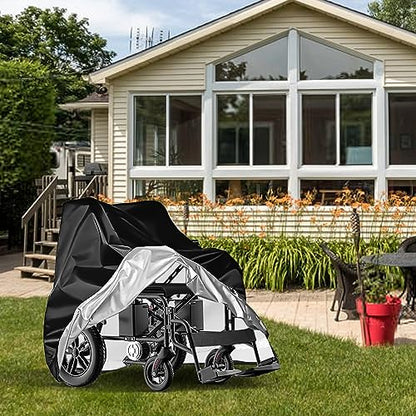Heavy Duty Waterproof & Dustproof Electric Wheelchair Cover - Prevent Rain, Wind, Dust, Sun & UV for Indoor & Outdoor Use