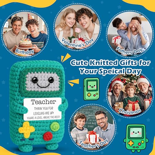 Busy Gaming Life Teacher Appreciation Gifts, Thank You Gift for Teacher 2026, Christmas Birthday Retirement Back to School Teachers Gifts from Student, Positive Handmade Crochet Gift - style: Teacher