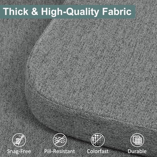 Shinnwa Kitchen Chair Cushions, Patented Design Molded Memory Foam Dining Chair Pads with Ties and Washable Cover, 17" x 16" x 2", Dark Grey - color: Dark Grey