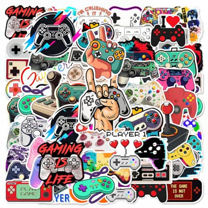 50 PCS Video Game Stickers Bulk Pack - Waterproof Vinyl Decals for Water Bottles, Laptops, Tech Devices & Skateboards | Aesthetic Gaming Sticker for Teens, Adults | Cool Gamer Gift Party Supplies - style: A2