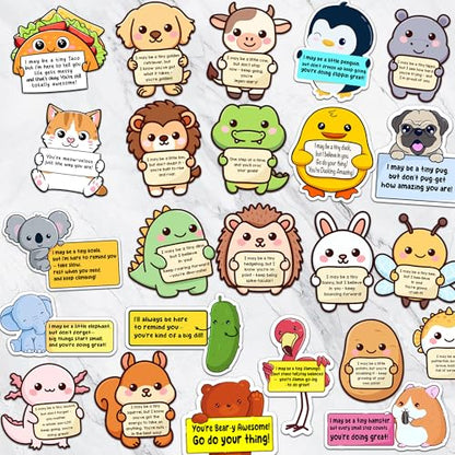 100PCS Emotional Support Animal Stickers by Puraesla– Affirmation Sticker Pack for Adults or Kids Cute Inspirational Buddies for Water Bottles, Laptops, Phones, Positive Quote Vinyl - size: M - 100PCS