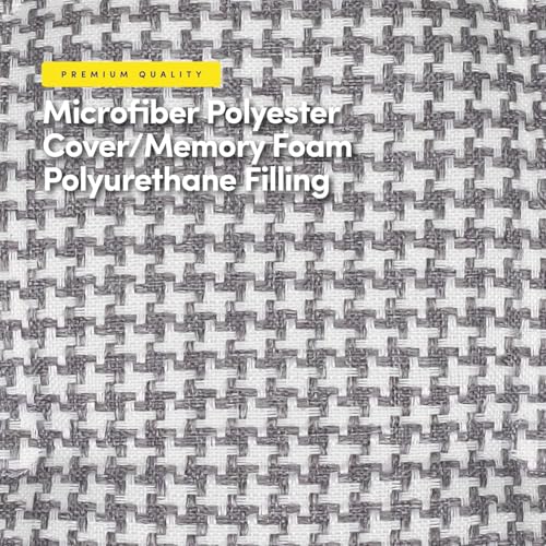 Sweet Home Collection Chair Cushion Memory Foam Pads Tufted Slip Non Skid Rubber Back U-Shaped 17" x 16" Seat Cover, 2 Count (Pack of 1), Houndsooth Gray - color: Houndsooth Gray, size: 2 Pack, style: Foam Pads