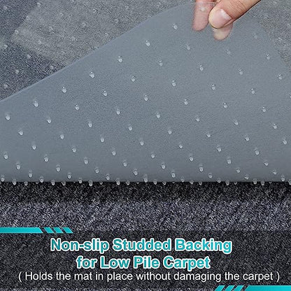 BesWin Office Chair Mat for Carpeted Floors, Transparent Desk Chair Mat for Low Pile Carpets, Plastic Floor Mat for Office Chair on Carpet for Work, Home, Gaming, Easy Glide (36" X 48" Rectangle)