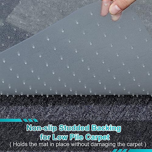 Office Chair Mat for Carpets, 48"x 36" Heavy Duty Clear Plastic Floor Protector, Non-Slip Computer Desk Chair Mat for Low Pile Carpeted Floors, Smooth Rolling Carpet Chair Mat for Home Office - size: 48" x 36"