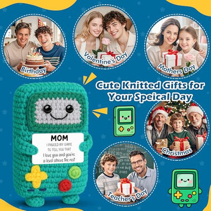 Busy Gaming Life Mom Birthday Gifts from Daughter Son, Funny Gift for Mother in Law Bonus Step Mother, for Mama, I Love You Mom Gift for Mothers Day, Positive Handmade Crochet Present - style: Mom