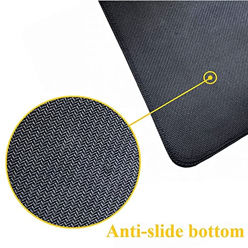 Japanese Gaming Mouse Pad XXL Black Mouse Pad Kanagawa Large Mousepad Non-Slip Rubber Base Waterproof with Stitched Edges for Gaming Office Home, 35.4x15.7x0.12 Inch (Black Wave) - color: Kanagawa Wave, size: 35.4Lx15.7W inches