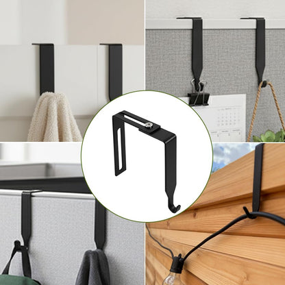 Cubicle Hooks, Office Cubicle Hooks for Hanging 7 Pack Black | Small Adjustable No Drill Cubicle Wall Hooks & Cubicle Hangers for 1.4" to 3.5" Thick Panels