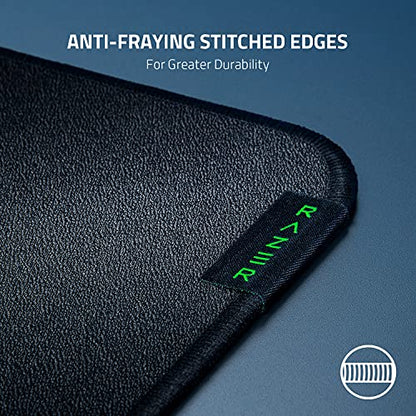 Razer Strider Hybrid Mouse Mat with a Soft Base & Smooth Glide: Firm Gliding Surface - Anti-Slip Base - Rollable & Portable - Anti-Fraying Stitched Edges - Water-Resistant - Large - color: Classic Black, size: 15.8L x 17.7W inches