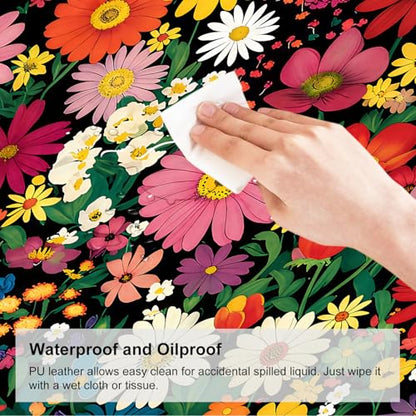 Mouse Pad, Large Anti-Slip with Stitched Edges Desk Mat Desktop Laptop Computer Desk Keyboard Mat,Table Protector Blotter Mat (Flower, 35.4" x 15.7") - color: Flower, size: 35.4" x 15.7"