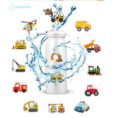 50 PCS Cartoon Vehicle Stickers for Scrapbooking, Construction Truck Decals for Journaling Planner, Waterproof Vinyl Transport Stickers for Water Bottle Laptop Phone DIY Crafts - style: A7