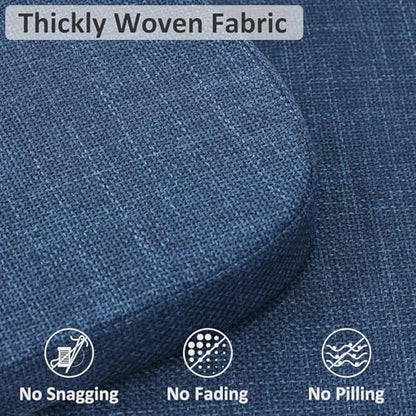 Shinnwa Dining Chair Cushions Set of 4, High-Resilience Foam Windsor Seat Pads, Kitchen Chair Cushions with Ties & Textured Cover, 4 Pack, 16.5 x 15.5 x 2, Navy Blue - color: Navy Blue, size: 4 Count (Pack of 1)