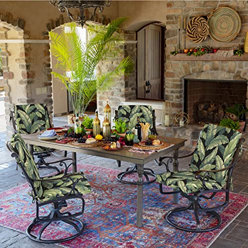 Arden Outdoor Midback Chair Cushion, 18 x 16.5, Water Repellent, Fade Resistant 18 x 16.5, Onyx Cebu - color: Onyx Cebu