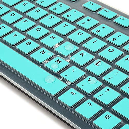 Keyboard Cover for Dell KB216 KB216p Wired & Dell KM636 Wireless Keyboard/Dell Optiplex 5250 3050 3240 5460 7450 7050/Dell Inspiron AIO 3475/3670/3477 All-in one Desktop Keyboard Skin, Mint Green - color: Mint Green