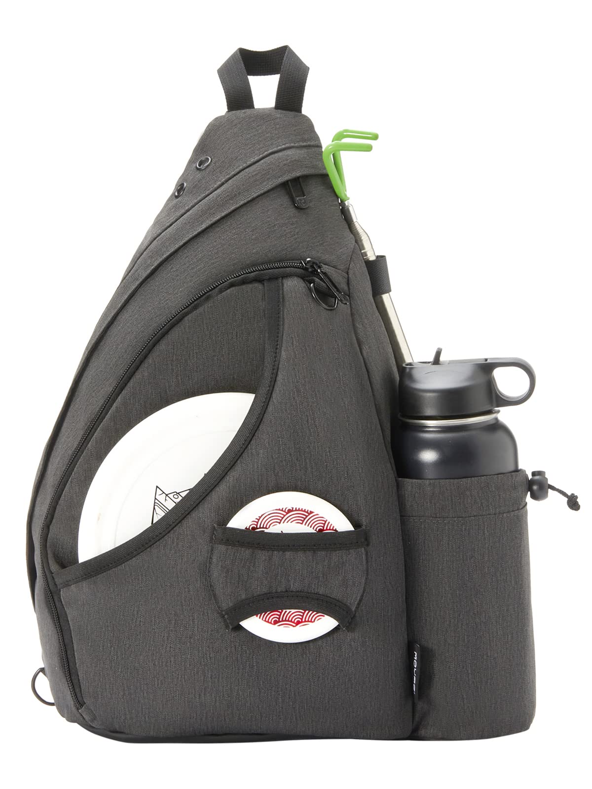 MOYAQI Disc Golf Bag with Retriever Holder and Storage Pockets, Disc Golf Backpack with 8-10 Disc Capacity, Padded Adjustable Strap and Back Panel, Lightweight and Durable - color: Grey
