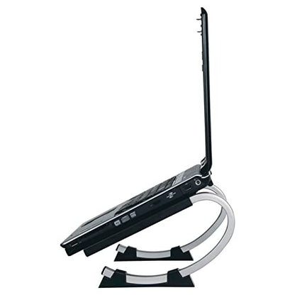 Allsop Redmond Adjustable Laptop Stand, Vented Curved Sturdy Metal Ergonomic Riser, Black (ASP30498) - style: Laptop Stand