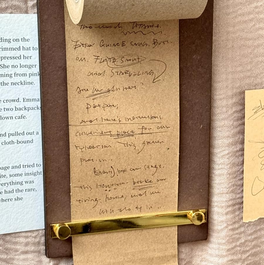Rustic Hanging Memo Board with 1 Khaki Gray Paper Roll – Vintage Wall Mounted Clipboard Notepad, Tear-Off Writing Pad for Notes, Menu Display, Café, Restaurant, Home and Office - style: Khaki Gray Board + 1 Roll