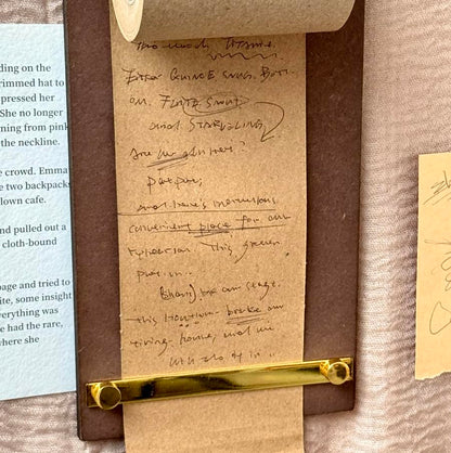 Rustic Hanging Memo Board with 1 Khaki Gray Paper Roll – Vintage Wall Mounted Clipboard Notepad, Tear-Off Writing Pad for Notes, Menu Display, Café, Restaurant, Home and Office - style: Khaki Gray Board + 1 Roll
